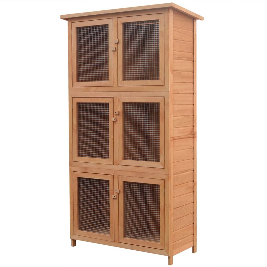 Vidaxl dierenhok 6 kamers hout