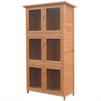 Vidaxl dierenhok 6 kamers hout