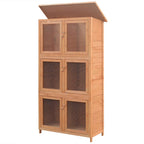 Vidaxl dierenhok 6 kamers hout