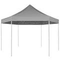 Vidaxl partytent pop-up zeshoekig inklapbaar 3,6x3,1 m grijs