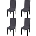 Vidaxl stoelhoezen 4 st stretch recht antracietkleurig