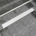 Vidaxl doucheafvoer rechthoekig bubbel 1030x140 mm roestvrij staal