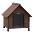 @pet hondenhok met kunststof flappen rustique 102x82x87 cm bruin
