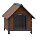 @pet hondenhok met kunststof flappen rustique 102x82x87 cm bruin