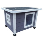 @pet kattenhok voor buiten xl 68,5x54x51,5 cm hout grijs en wit