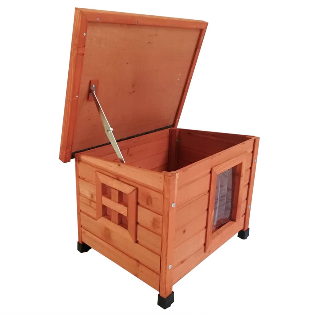 @pet kattenhok voor buiten xl 68,5x54x51,5 cm hout bruin