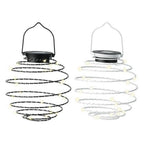 Lumineo solar led hanglamp 16 cm ijzerdraad zwart wit