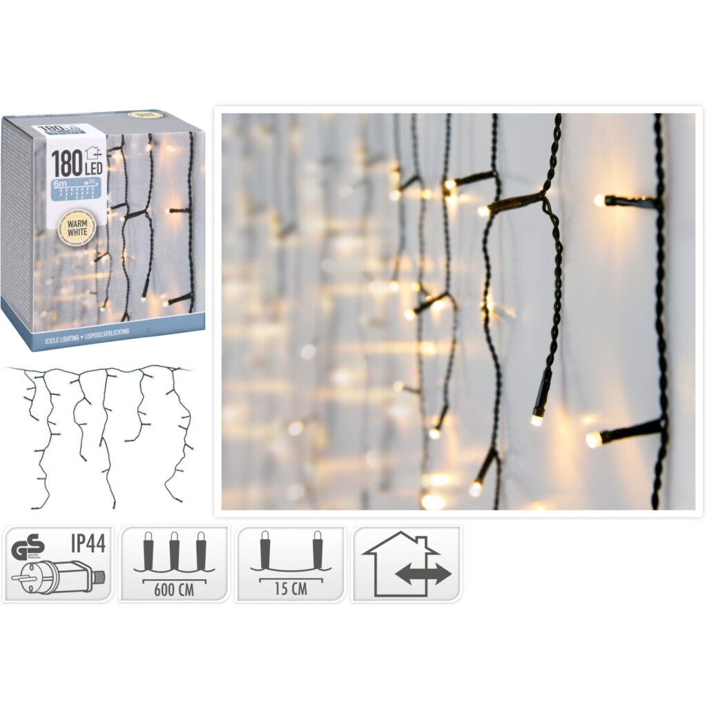Home styling kerst ijspegelverlichting 180 leds binnen buiten ip44 6m