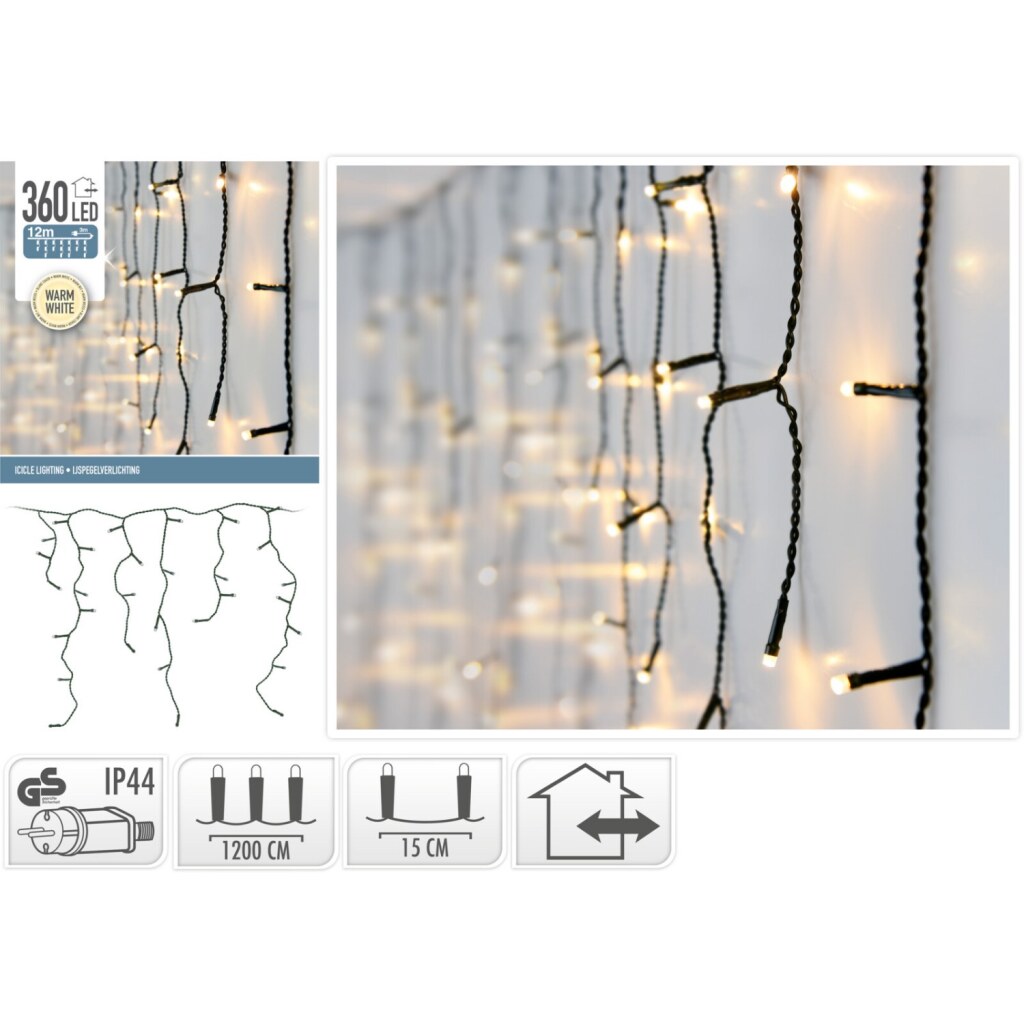 Home styling ijspegelverlichting 360led warmwit