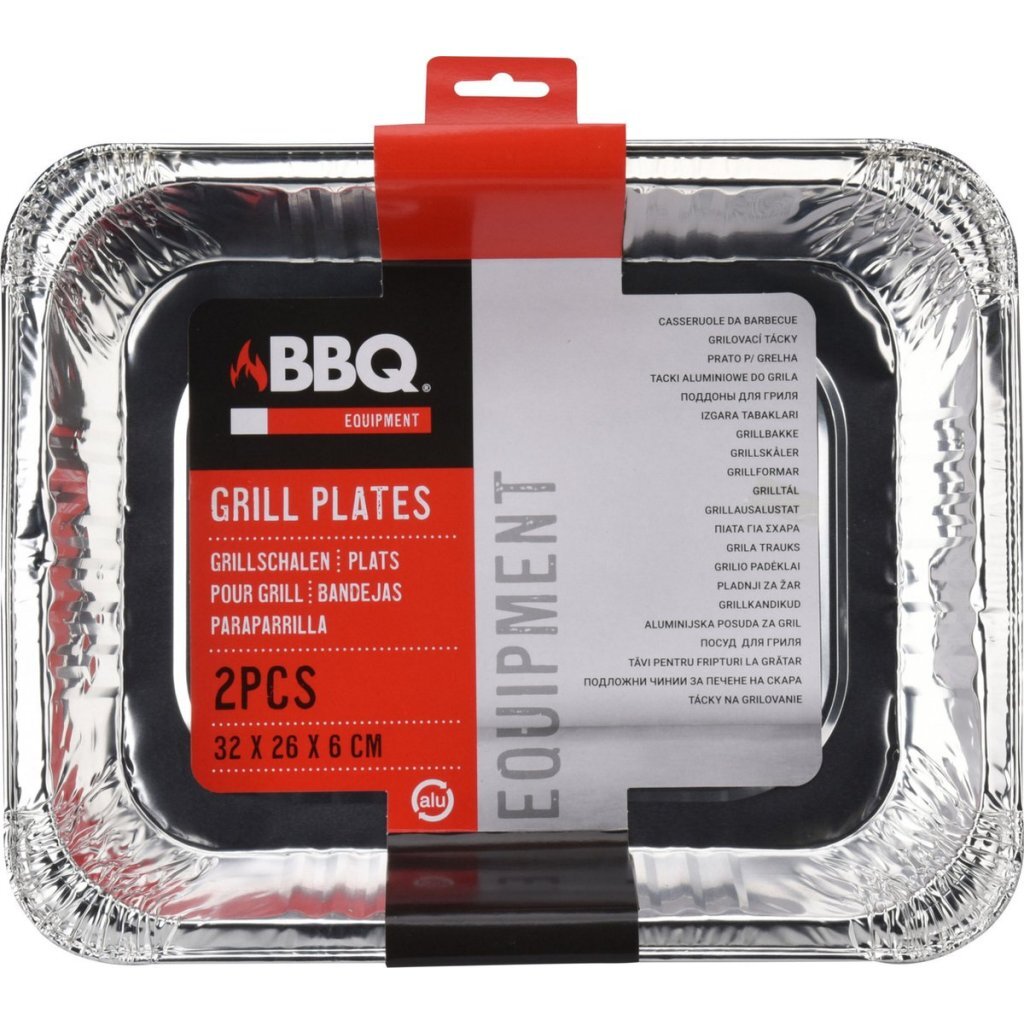 BBQ - BBQ aluminium grillbak 32x26x6 cm 2 stuks