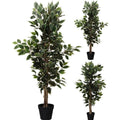 Overige Merken - Overige Merken Kunstplant ficus 115 cm groen/wit