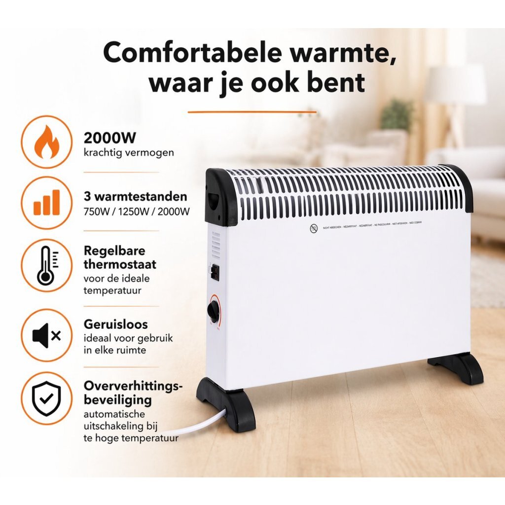 Overige Merken - Overige Merken Convector kachel 2000w wit/zwart