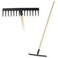 Pro Garden - Garden hark met houten steel 142 cm zwart/hout