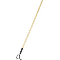 Pro Garden - Garden schoffel 3 tands 148 cm hout/metaal/zwart