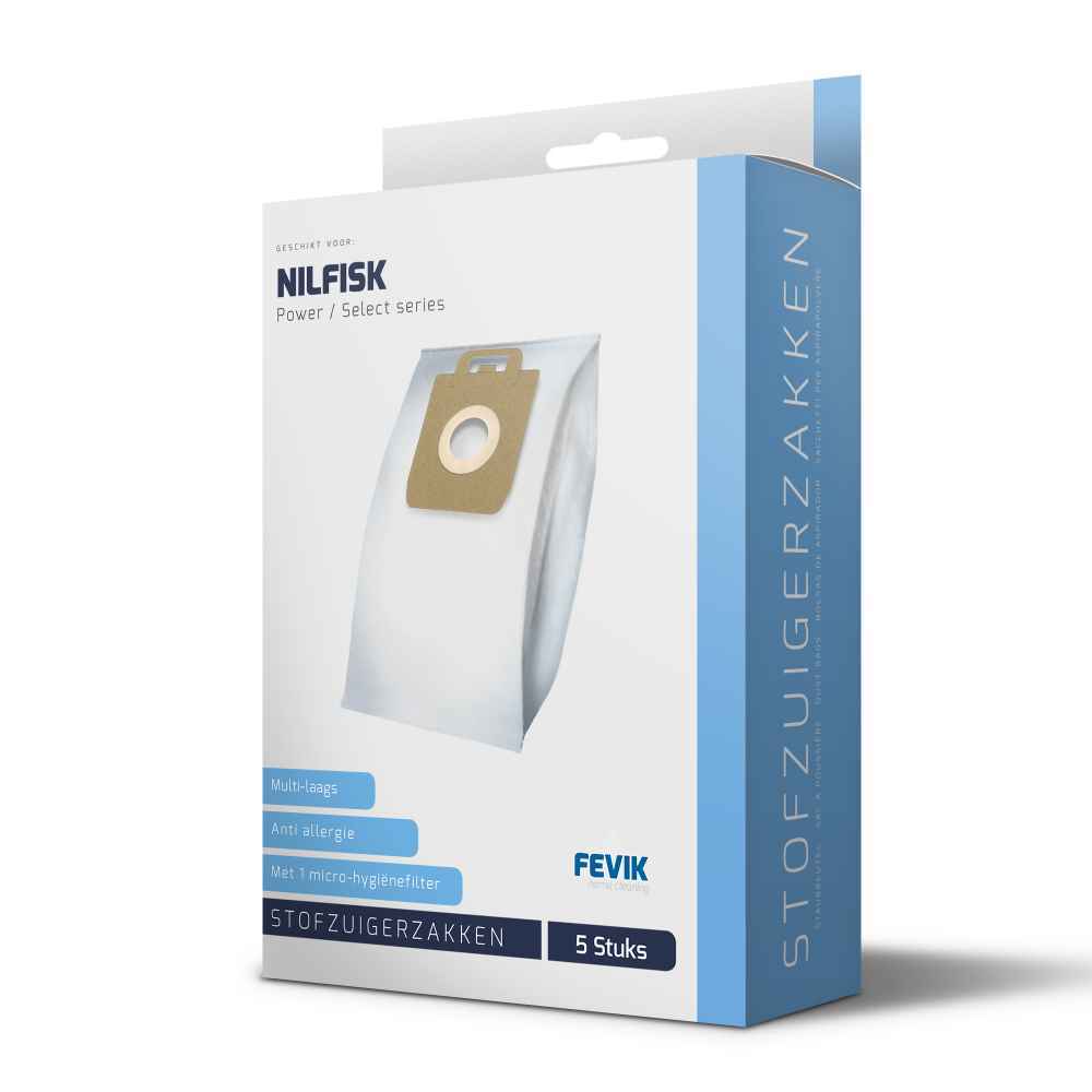 Fevik stofzuigerzakken nilfisk power select series 3d 5 stuks