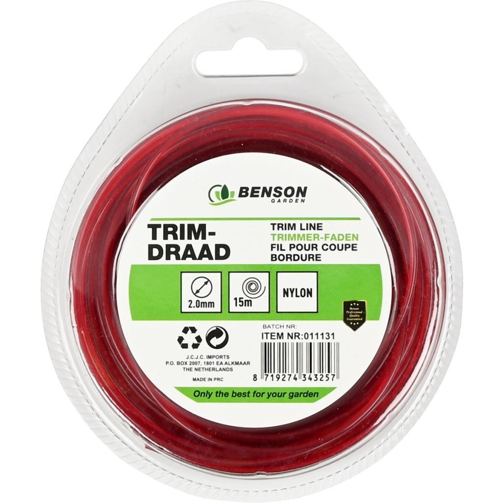 Benson - Benson trimdraad 2 mm 15 m rood