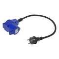 ProPlus - ProPlus verloopkabel 40cm van schuko stekker naar haakse cee contrastekker + schuko stopcontact
