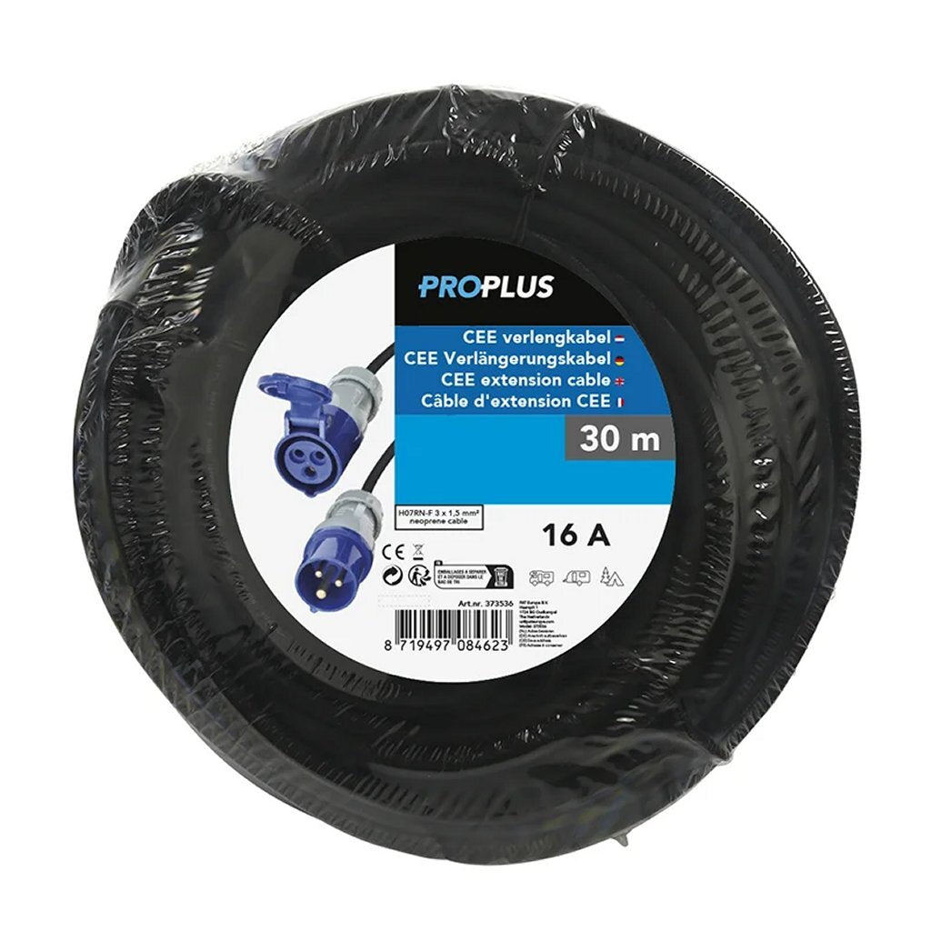 ProPlus - ProPlus cee verlengkabel 30 m 3x15 mm&sup2; zwart
