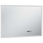 Vidaxl badkamerspiegel led met aanraaksensor en tijdweergave 100x60 cm