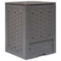 Vidaxl compostbak 300 l 60x60x83 cm kunststof rattan bruin