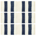 VidaXL Placemats 6 st chindi gestreept 30x45 cm blauw en wit