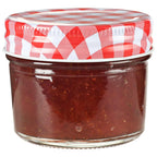 Vidaxl jampotten met wit met rode deksels 48 st 110 ml glas