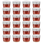 Vidaxl jampotten met zilverkleurige deksels 24 st 110 ml glas