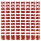Vidaxl jampotten met wit met rode deksels 96 st 230 ml glas