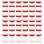 Vidaxl jampotten met rode deksels 48 st 230 ml glas