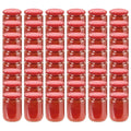 Vidaxl jampotten met rode deksels 48 st 230 ml glas