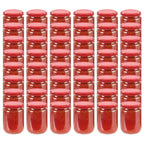 Vidaxl jampotten met rode deksels 48 st 230 ml glas