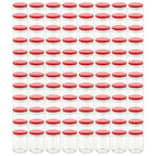 Vidaxl jampotten met rode deksels 96 st 230 ml glas