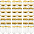 Vidaxl jampotten met goudkleurige deksels 48 st 230 ml glas