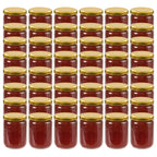 Vidaxl jampotten met goudkleurige deksels 48 st 230 ml glas
