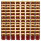 Vidaxl jampotten met goudkleurige deksels 96 st 230 ml glas