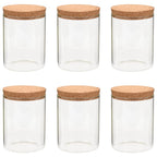 Vidaxl opbergpotten met kurken deksel 6 st 650 ml glas