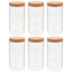 Vidaxl opbergpotten met kurken deksel 6 st 1100 ml glas