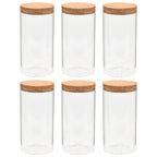 Vidaxl opbergpotten met kurken deksel 6 st 1400 ml glas