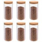 Vidaxl opbergpotten met kurken deksel 6 st 1400 ml glas