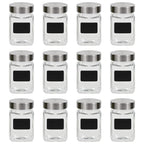 Vidaxl opbergpotten met stickers 12 st 300 ml
