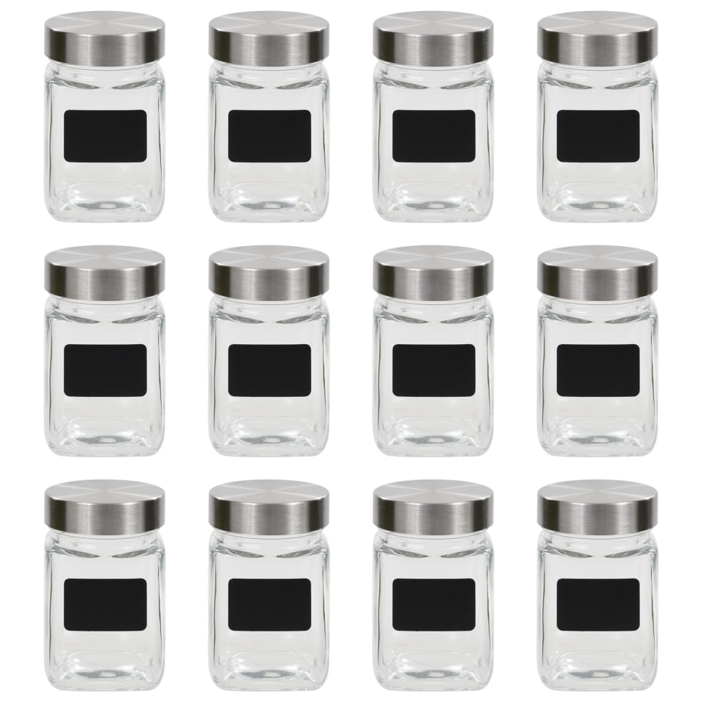 Vidaxl opbergpotten met stickers 12 st 300 ml