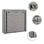 Vidaxl schoenenkast met hoes 115x28x110 cm stof grijs