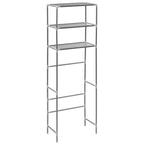 Vidaxl opbergrek voor boven toilet 3-laags 53x28x169 cm zilverkleurig