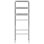 Vidaxl opbergrek voor boven toilet 3-laags 53x28x169 cm zilverkleurig