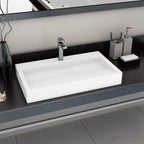Vidaxl wastafel 80x46x11 cm mineraal gegoten marmer gegoten wit