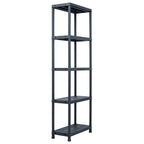 Vidaxl opbergrekken 2 st 125 kg 60x30x180 cm kunststof zwart
