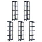 Vidaxl opbergrekken 5 st 125 kg 60x30x180 cm kunststof zwart
