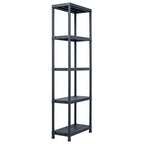 Vidaxl opbergrekken 5 st 125 kg 60x30x180 cm kunststof zwart