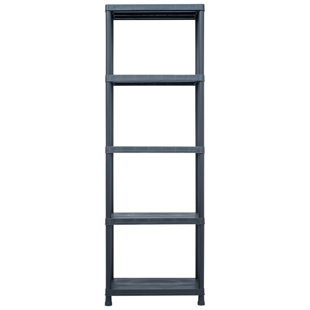 Vidaxl opbergrekken 5 st 125 kg 60x30x180 cm kunststof zwart