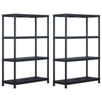 VidaXL Opbergrekken 2 st 220 kg 90x40x138 cm kunststof zwart